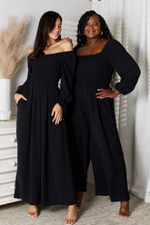 Double Take Square Neck Jumpsuit with Pockets OutfitFlow